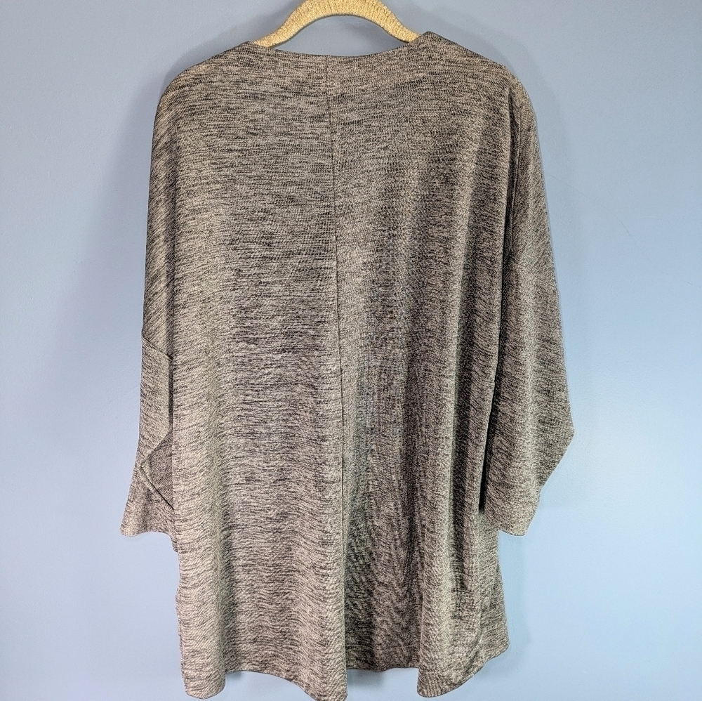 Chicos Silver V-neck Lightweight Knit Batwing Sleeve Top - Picture 3 of 6
